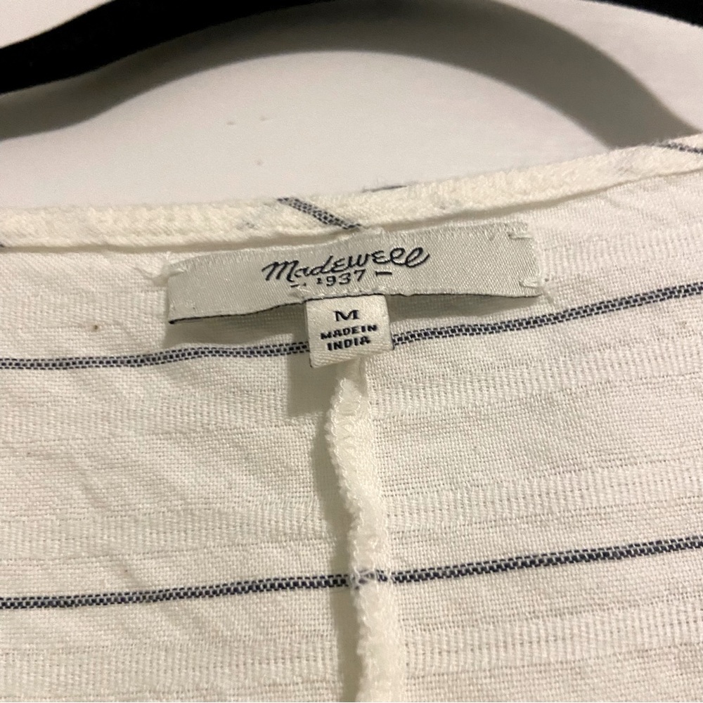 Madewell // Tie-Sleeve Cotton Dress in Stripe - Picture 4 of 4